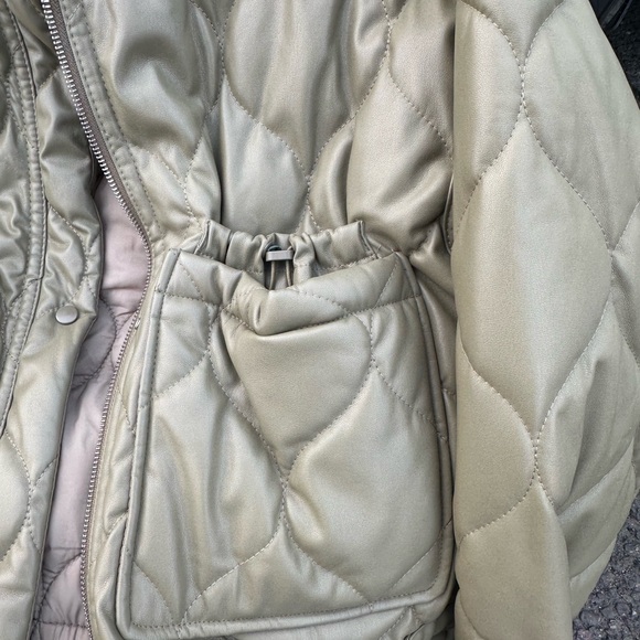 Zara Khaki Quilted Puffer Jacket - Picture 4 of 6